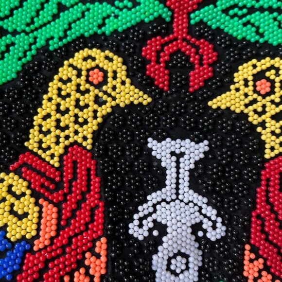 Vintage Unbranded Beaded Two Bird Clutch Purse - Picture 4 of 7